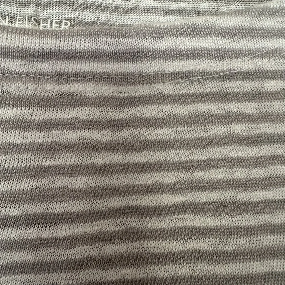 SOLD Eileen Fisher M 100% Organic Linen Tunic Top Neutral Quiet Luxury Staple Ba - Picture 5 of 6